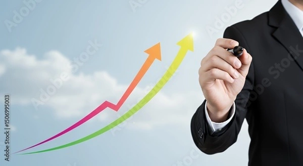 Obraz Arrow Growth Concept with Business Person