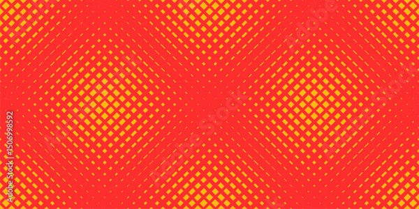 Fototapeta Vector seamless pattern with halftone effect. Abstract geometric background with fading lines, grid, mesh. Funky summer orange and yellow color texture. Trendy sporty pattern. Dynamic creative design