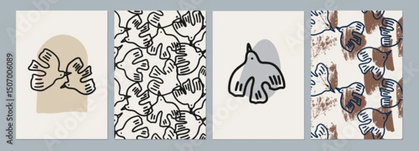 Obraz Abstract Dove Illustrations for Art Prints and Home Decor