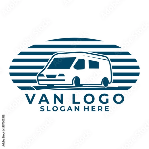 Obraz Van mini bus vintage logo design vector template