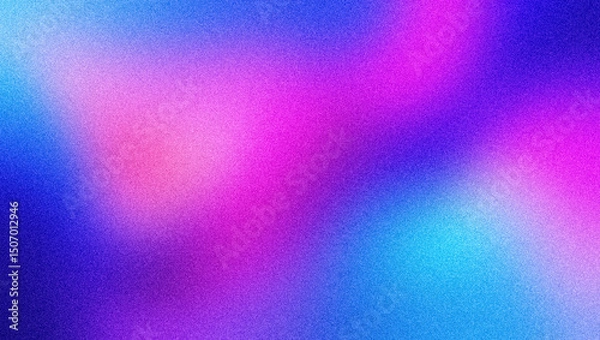 Fototapeta Vibrant Pink and Blue Gradient Abstract Background with Grain Texture