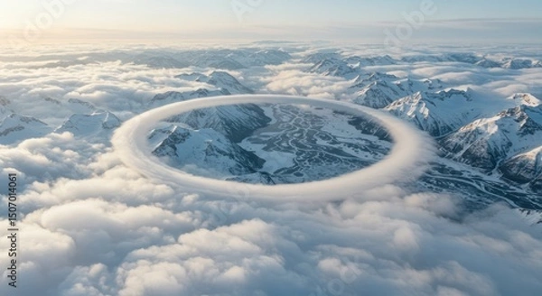 Fototapeta Mountain Range with Circling Cloud