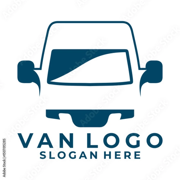 Obraz Line art of Van car travel logo design vector