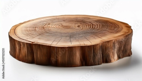 Fototapeta wooden tree log trunk stump wood on white background