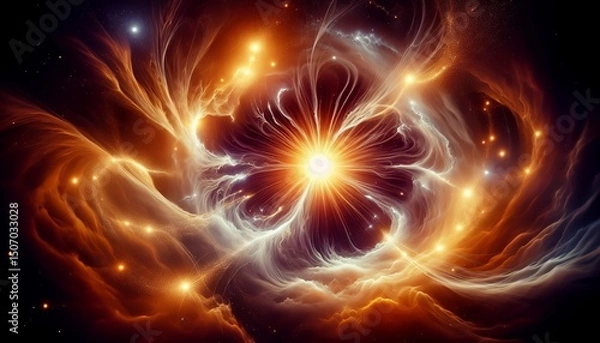Fototapeta It's a mesmerizing cosmic explosion, full of swirling colors and radiant light.
