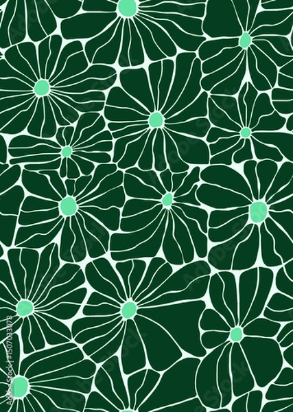 Obraz A pattern of large daisies in bright colors .Seamless pattern.