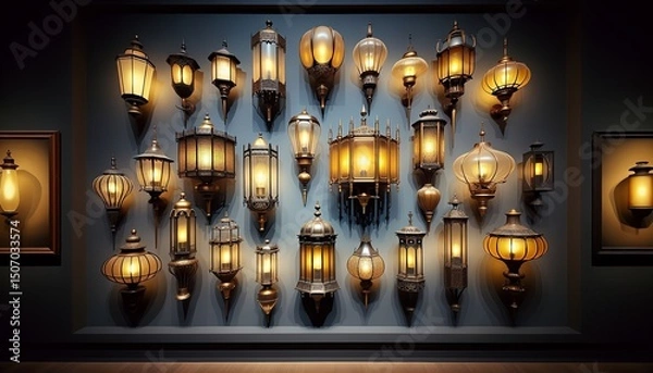 Fototapeta Vintage lighting emits a warm and inviting glow, evoking nostalgia and timeless charm.
