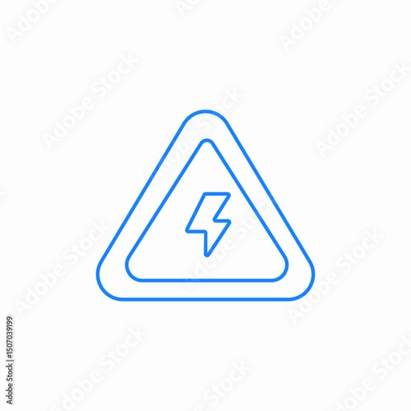 Fototapeta danger lightning triangle icon sign vector
