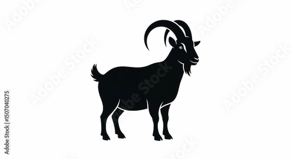 Fototapeta Majestic Mountain Goat Silhouette A Powerful Vector Illustration