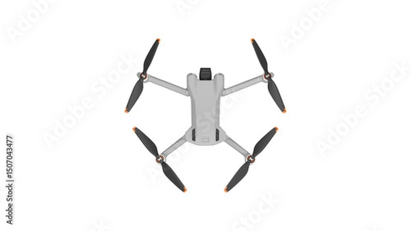 Obraz 3d render   drone, quadcopter modern top view