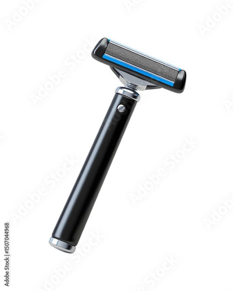Obraz Modern Black Razor with Blue Blades Close Up Studio Shot Product Image