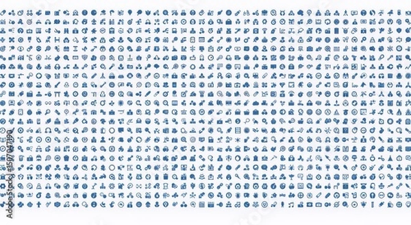 Obraz Variety of Blue Icon Symbols Set