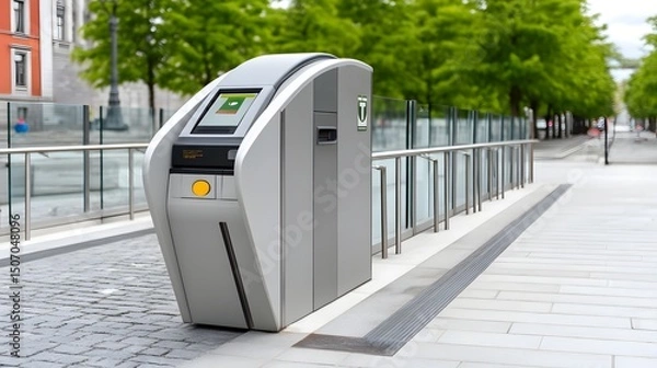 Fototapeta Modern smartcard validator at a metro entrance