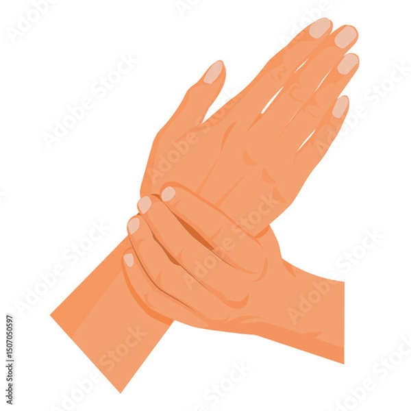 Fototapeta Wrist Pain, Hand Cramps Illustration, fractures from sudden injuries concept medical Illustrations