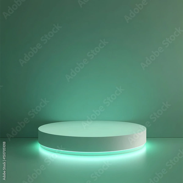 Fototapeta Minimalist Beige Podium with Abstract Geometric Background for Product Display