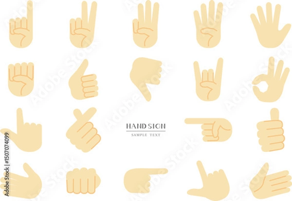 Fototapeta ハンドサイン　アイコン素材セット / vector eps	
