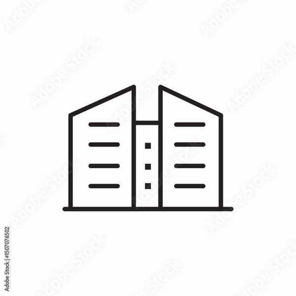 Obraz Duplex residential building home icon vector sign