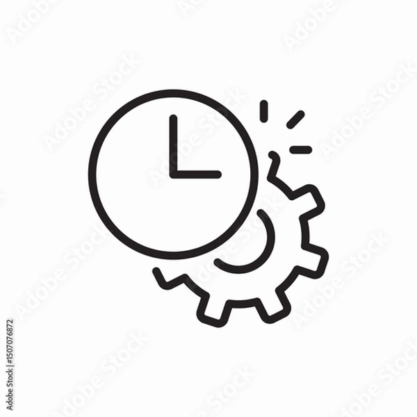 Obraz Time gear schedule settings icon vector sign