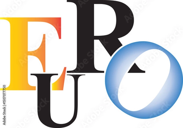 Obraz Vector illustration of a EURO Text Design