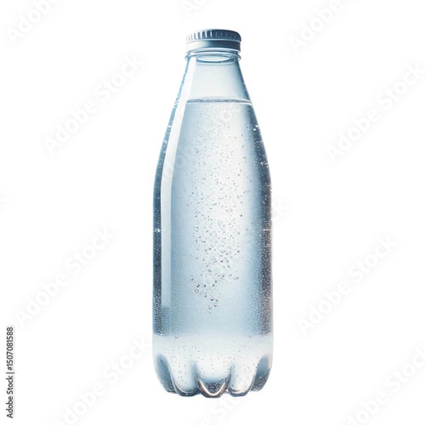 Fototapeta Sparkling water bottle isolated on transparent background isolated on white background
