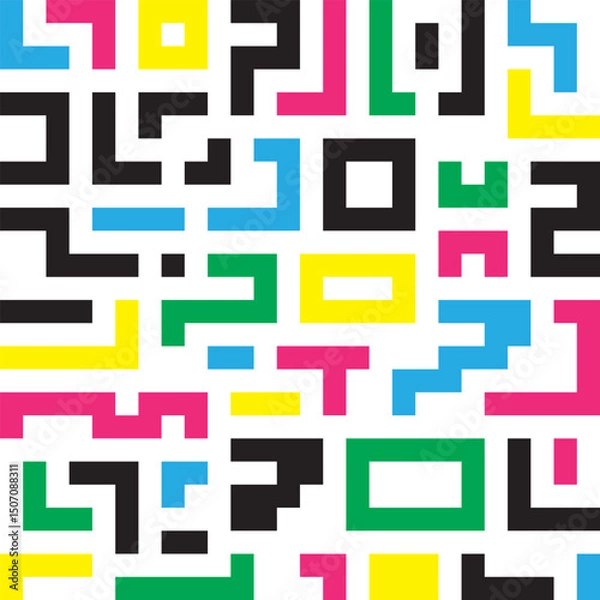 Fototapeta Colorful lines abstract stylish mosaic design modern flat background.