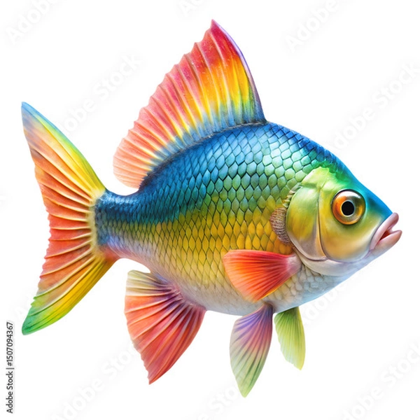 Fototapeta Rainbow Fish Isolated On Transparent Background