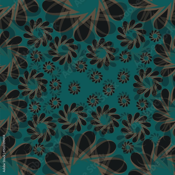 Fototapeta Seamless rococo pattern design.