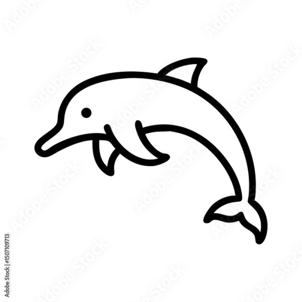 Fototapeta Dolphin icon jumping in a playful manner within the ocean concept of icon  