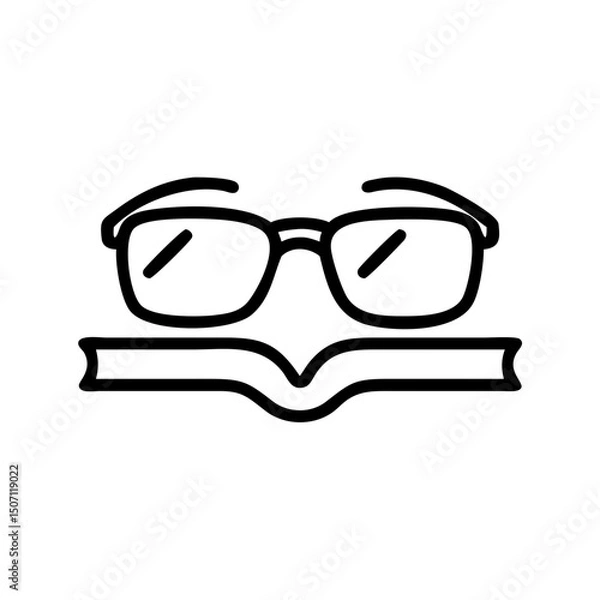 Fototapeta Glasses resting on an open book representing knowledge and learning  