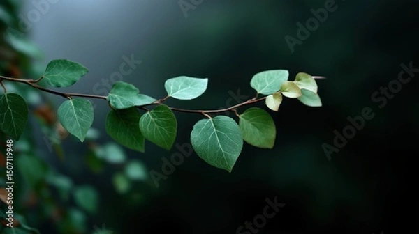 Fototapeta Platan Tree Leaves Captured in a Lush Green Environment During Early Morning Hours Generative AI