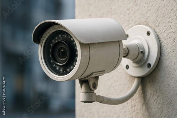 Obraz cctv security camera on a wall