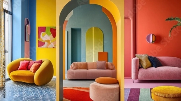Obraz stylish colorful interior design