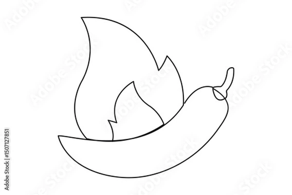 Fototapeta Chili icon one line minimalist vector illustration