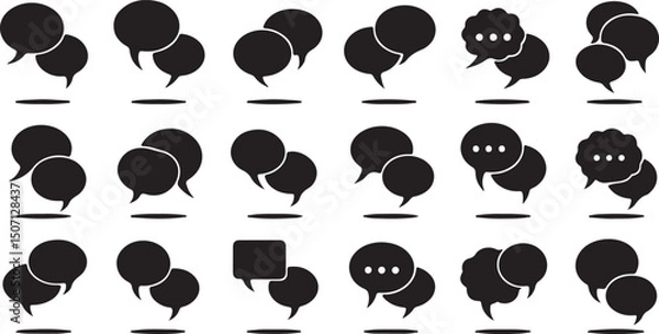 Obraz Set of speech bubbles silhouette vector icons