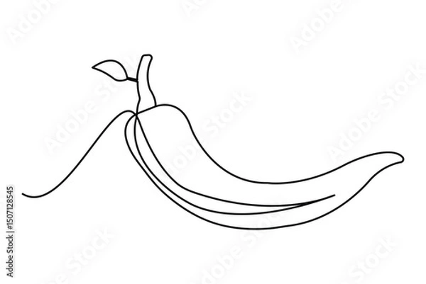 Fototapeta Chili icon one line minimalist vector illustration