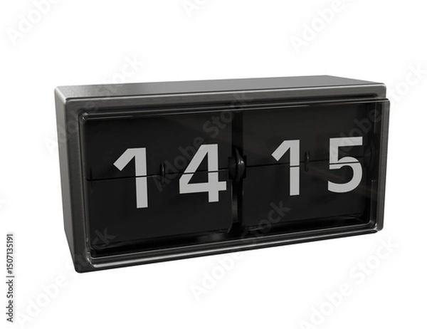 Fototapeta Flip Clock isolated on white