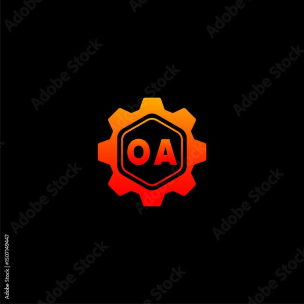 Fototapeta OA Initials Tech Logo Vector Art  Icons  and Graphics