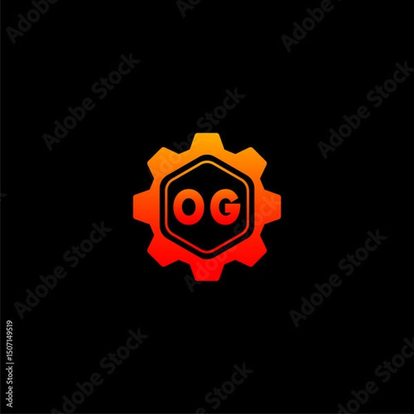 Fototapeta OG Initials Tech Logo Vector Art  Icons  and Graphics