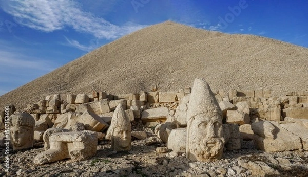 Obraz 02_This is a fragment from the western side of the famous Tomb of King Antiochus I Theos, located on Mount Nemrut in Turkey.