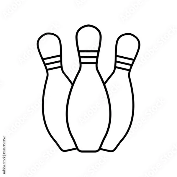 Fototapeta bowling pin line icon vector