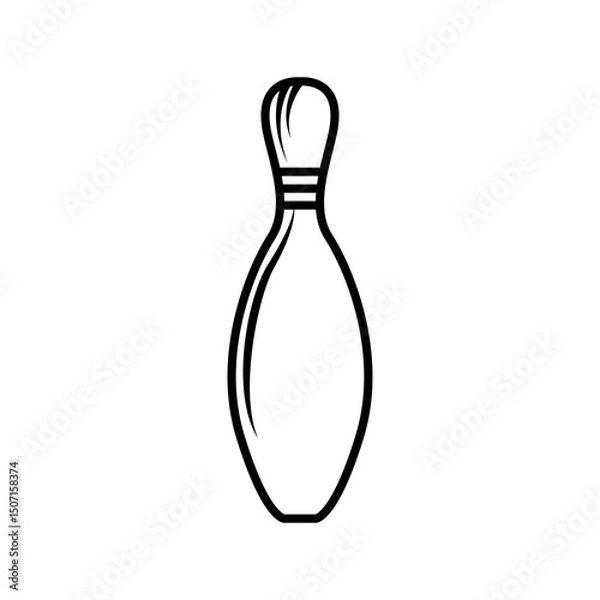 Fototapeta bowling pin line icon vector