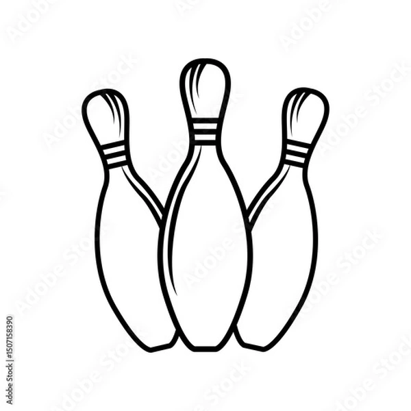 Obraz bowling pin line icon vector
