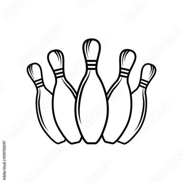 Obraz bowling pin line icon vector