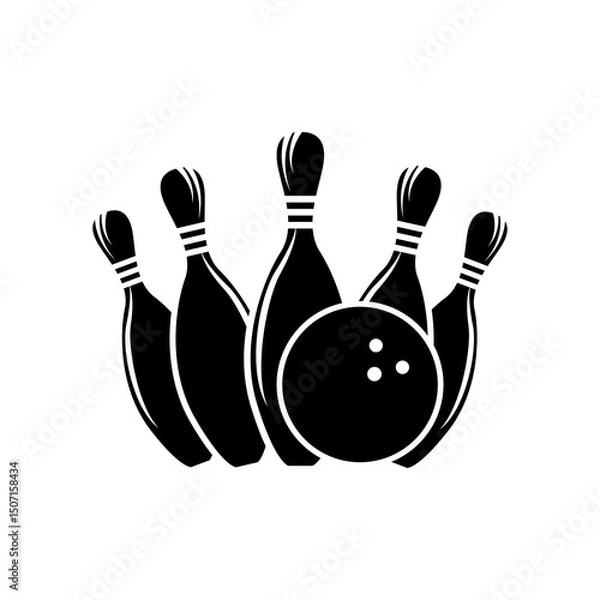 Obraz bowling pin icon vector
