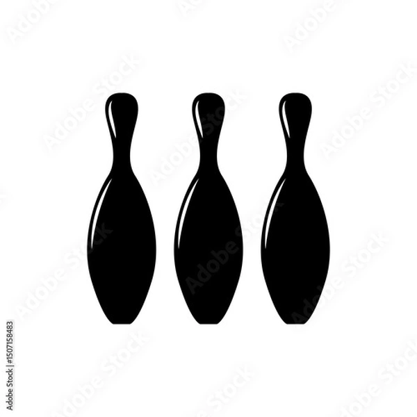 Obraz bowling pins on white background