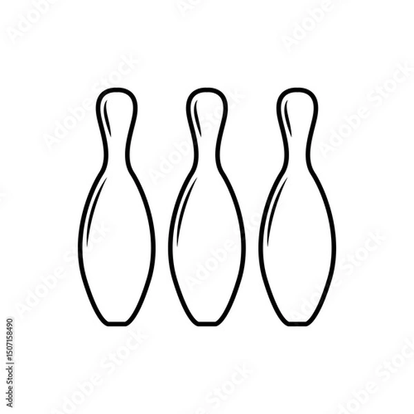 Obraz bowling pin line icon vector
