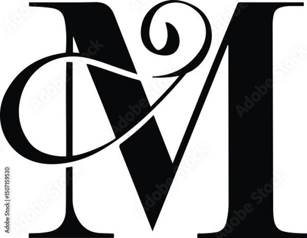 Obraz Elegant Letter M Monogram Logo – Decorative Typography Vector Design