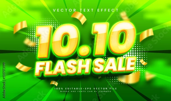 Fototapeta 10.10 sale 3d editable vector text style effect. Modern theme,  suitable for promotion product sale.