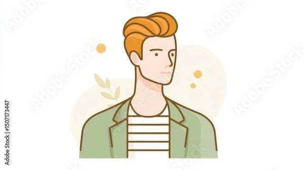 Obraz Profile avatar icon in thin line style, editable vector style, clear and minimal