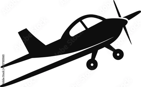 Fototapeta Colorful Light Twin Aircraft Vector Set – 8-Seater Propeller Airplanes, Travel, and Editorial Design